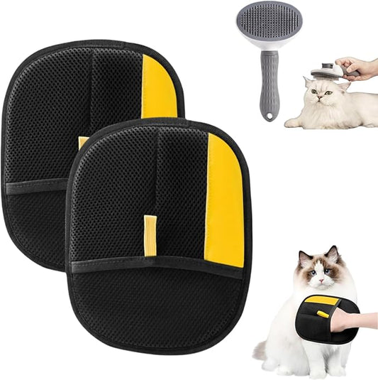 Pet Hair Removal Glove for Cats & Dogs, 2Pcs Newly Upgraded Electrostatic Pet Hair Remover Gloves, Reusable Magic Brush Pet Hair,Pet Hair Remover for Laundry, Sofas,Carpets,Clothing