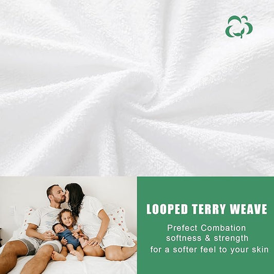 California King Size Waterproof Mattress Cover, Premium Terry Top Mattress Cover, Breathable, Noiseless, Cooing & Machine-Washable Bed Cover with 21" Deep Pocket