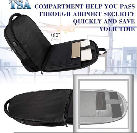 MATEIN Extra Large Backpack, 17 Inch Travel Laptop Backpack with USB Charging Port, Anti Theft TSA Friendly Business Work College Computer Backpack for Men Women, Black