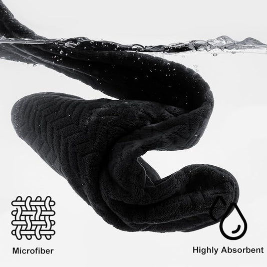 Ferdilan 8 Pack Black Bath Towel Set, 2 Extra Large Bath Towel Sheets, 2 Hand Towels and 4 Washcloths Ultra Soft and Absorbent Chair Towels for Bathroom, Quick Dry Towel for Home Hotel