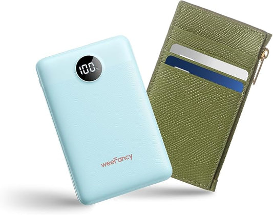 Small Portable Charger 10000mAh, Mini Power Bank with LED Display, 22.5W PD Fast Charging USB-C Battery Pack, Compact Lightweight Travel Charger Compatible with iPhone Samsung Android, Blue