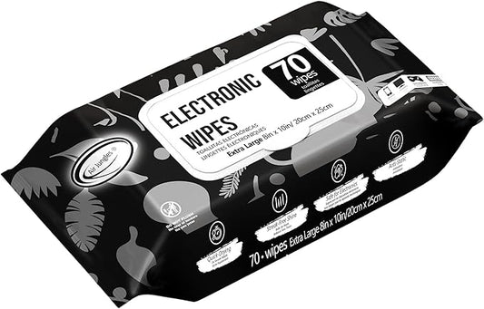 Air Jungles Electronic Wipes Screen Cleaner 70 Count, No Cloth Needed, Extra Large 8"x10" Tech Cleaning Wipes for LED Screen, TVs, Cars, Computer,Tablets, Phones, Laptops, VR, Monitors
