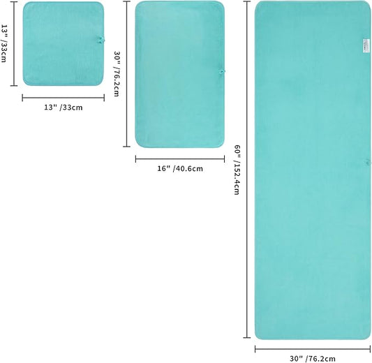 POLYTE Oversize, 60 x 30 in., Quick Dry Lint Free Microfiber Bath Towel Set, 6 Piece (Aqua)