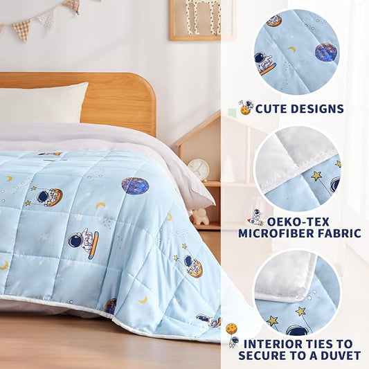 anfie Weighted Blanket Kids(36"x48" 3lbs) Weighted Blanket Cooling Blanket for Sleeping,Throw Size Breathable Blanket with Premium Glass Bead(Space Light Blue)