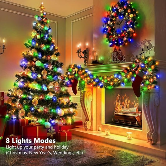 16.5ft Battery Operated String Lights (4 Pack), 50 LED Fairy String Lights Battery Powered with Remote & Timer for Indoor Outdoor Christmas Trees Wreath Decoration Bedroom Patio - Multicolor