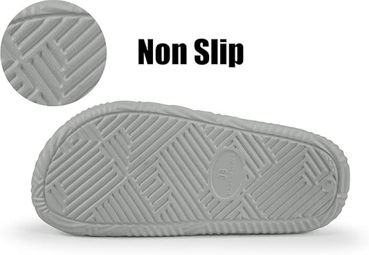 Weweya Slides for Women and Men - Bathroom Shower Shoes - Non Slip House Slippers - Lightweight Beach Sandals