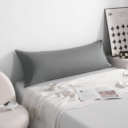 NTBAY Cotton Body Pillowcase - Envelope Closure 20x54 Pillowcase, Breathable and Soft Bed Pillow Case, Grey