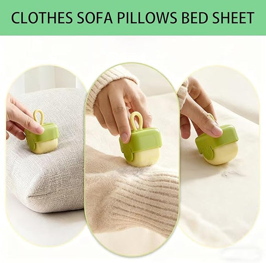 2-Pack Mini Lint Remover Roller - Washable Gel Roller for Reusable Pet Hair Removal on Clothing,Furniture and Carpets (Green & Beige)