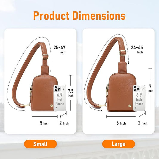 INICAT Travel Small Crossbody Sling Bags Women Cross Body Purses Passport Holder Vegan Leather Fanny Packs Birthday Gifts