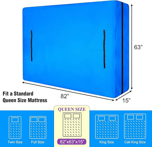 MorTime Mattress Bags for Moving and Storage, Zippered Mattress Storage Bag with 8 Strong Carrying Handles, Reusable Mattress Protector Cover Moving Supplies (Queen)