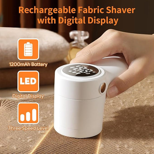 ๐ฅ๐ฒ๐ฐ๐ต๐ฎ๐ฟ๐ด๐ฒ๐ฎ๐ฏ๐น๐ฒ Fabric Shaver, coldSky Lint Remover for Clothes with 3 Replaceable Blades, Electric Lint Shaver with Digital Display, 3-Speeds Defuzzer for Removing Fuzz and Pill from Sweater