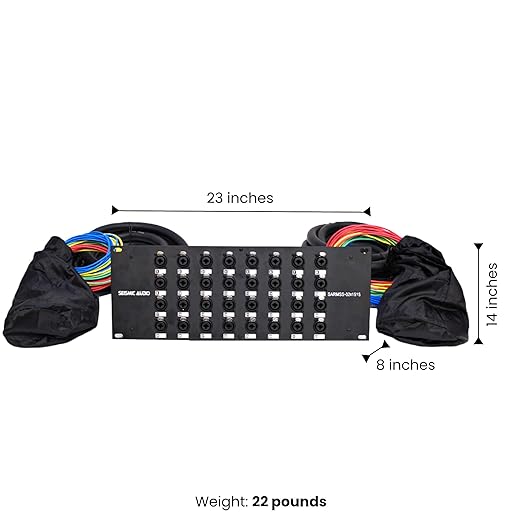 Seismic Audio Speakers Rack Mount 32 Channel XLR TRS Combo Splitter Snake Cable, 5’ And 15’ XLR Trunks, 32 Channel Splitter