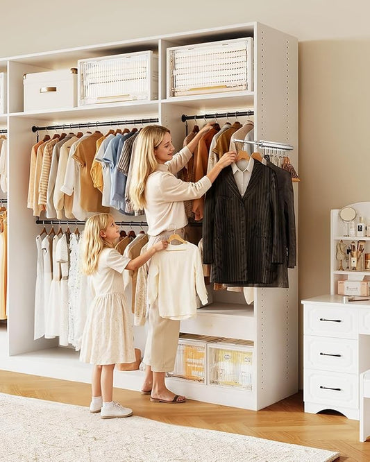 16.5" Valet Rod for Closet Pull Out With 6 Hooks Valet Rods for Closets (2Pack Silver) Closet Valet Rod Slide Out