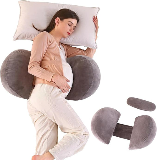 BATTOP Pregnancy Pillow Wedge for Belly Support,Portable Pregnancy Pillows for Sleeping Support Legs,Back,Knees,Adjustable Maternity Wedge Pillow with Removable Cover,Travel Pregnancy Pillow