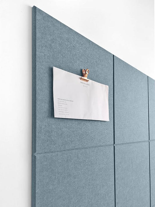 Cork Board 24 x36 Alternative - 6 Pack Felt Wall Tiles with Safe Removable Adhesive Tabs, Cork Boards for Walls Cork Board for Home Office Pin Board Tack Board - Gray Blue