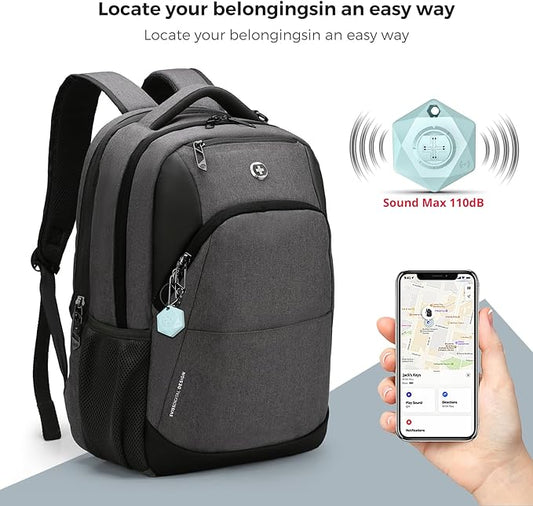 Swissdigital Design Business Laptop Backpack, College Laptops Backpack with USB Charging Port for Men and Women Fits 16 Inch Notebook, Grey-Finder Color Random