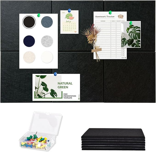 Large Cork Board Tiles for Wall with Push Pins, 36"x24" Bulletin Board Sets, Self-Adhesive Pin Board | Magrowill 6 Packs Felt Panels for Office Home Classroom Dorm