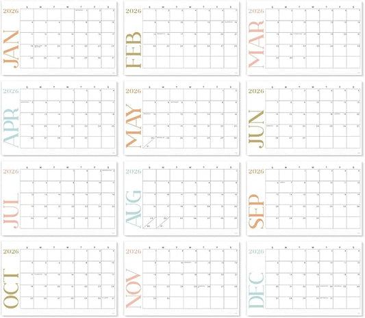S&O Modern Large Desk Calendar from January 2026-June 2027 - Tear-Away Table Calendar 2026-2027 - Desktop Blotter - Academic Desk Planner - Desk Pad Large - 11x17in