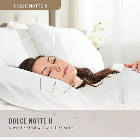 Sobel Westex: Dolce Notte II Stomach, Side and Back Sleeper Bed Pillow for Sleeping | Hotel and Resort Quality | Hypoallergenic, Down Like Fill, Soft Loft (Queen Size)
