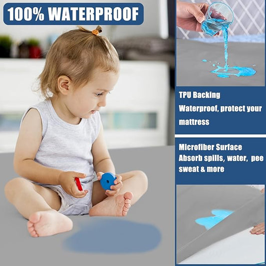 Waterproof Mattress Protector King Size, Breathable Mattress Cover, Fitted Deep Pocket Mattress Pad Cover Stretches up to 21 Inches, Soft Noiseless Bed Cover