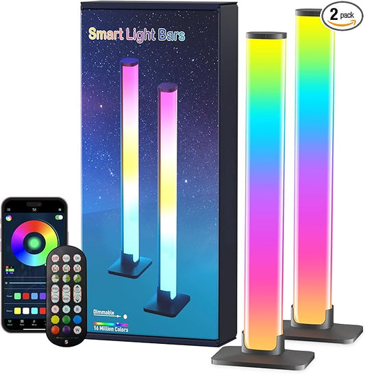 RGB Light Bar,Smart LED Light Bar for Room,16 Million Colors,Three Control Modes,Dynamic Music Sync Mode,213 Preset Modes,USB Interface(Without Adapter)