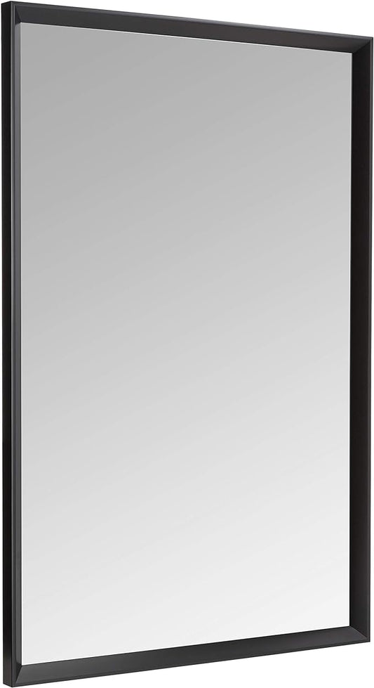 Amazon Basics Rectangular Wall Mount Mirror 24" x 36", Peaked Trim, Black