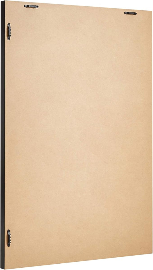 Amazon Basics Rectangular Wall Mount Mirror, Standard Trim, Black, 20" x 28"