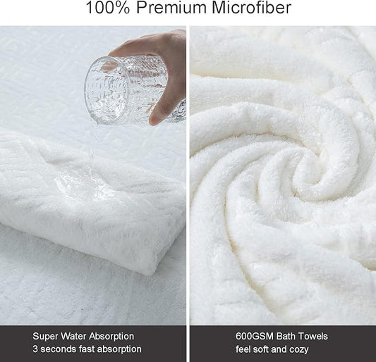 Ferdilan Extra Large Bath Towels Set of 4,35"x70" Oversized Bath Sheet Chair Towels, 600 GSM Ultra Soft & Absorbent Towels for Bathroom, Quick Dry Towel for Gym Hotel Camp Pool White