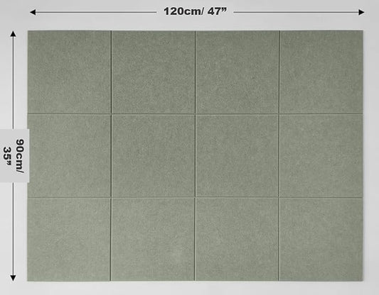 Sage Green Cork Board Alternative | Large Pin Board Notice Board | Felt Bulletin Board for Office, Home & Classroom | Sage Green Office School Supplies | Felt Wall Tiles (12-Pack)