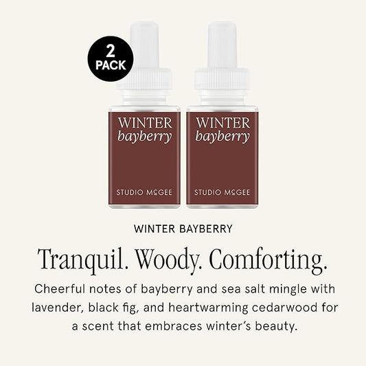 Pura x Studio McGee Home Scent Refill - Smart Air Diffuser - Up to 120-Hours of Luxury Fragrance per Refill - Home Essential - Clean & Safe Diffuser Fragrance - 2 Pack, Winter Bayberry