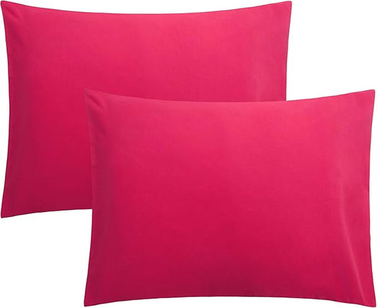 FLXXIE Microfiber Pillow Cases Standard Size, Soft Pillowcases with Envelope Closure, Wrinkle, Stain Resistant Pillow Covers, 20x26, Magenta