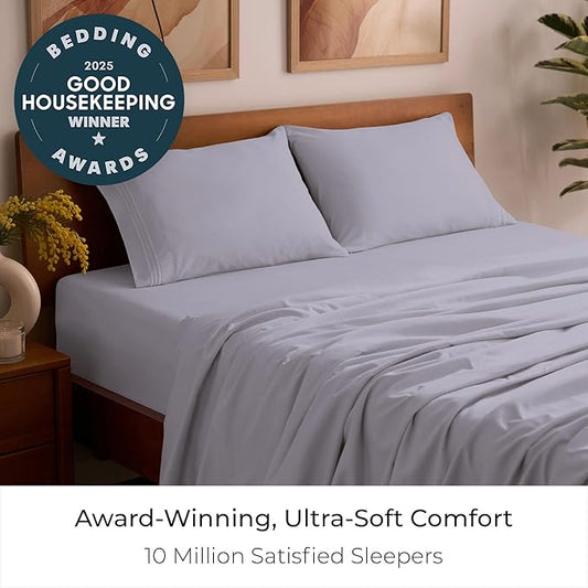 Mellanni Twin XL Sheet Set - 4-Piece Iconic Collection Bedding, (Including 2 Pillowcases), 16-Inch Deep Pocket, Easy Care, Extra Soft, Cooling Sheets, Brushed Microfiber - Lavender