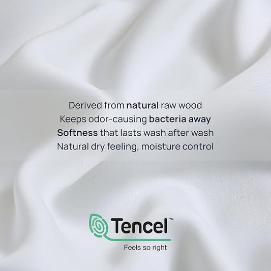 Twin XL Size 3 Piece Bed Sheet Sets, DeepSleep Tech Luxury Bedding Made with 100% Tencel Lyocell - Silky, Lustrous & Gentle on Skin | Frost (2 Sheets, 1 Pillow Case)