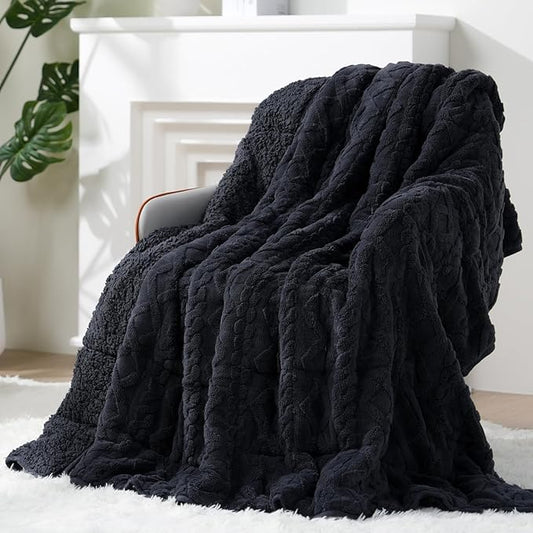 Super Fuzzy Soft Sherpa Fleece Weighted Blanket, 20 lbs Dual Sided Fluffy Heavy Weighted Blankets for Adults - No Bunching with Double Layers of Soft Inner Lining (60"x 80", 20 Pounds)