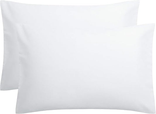 FLXXIE Microfiber Pillow Cases Queen Size Set of 2, Soft Pillowcases with Envelope Closure, Wrinkle Resistant Pillow Covers, 20x30, White