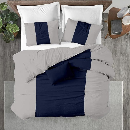 Kotton Culture 120"x98" 3 Pc Oversized King Duvet Cover Set 100% Egyptian Cotton - 600 TC Comforter Cover, Zipper Closure & Corner Ties - Fits Large King Inserts (Oversized King,Dashing Blue)