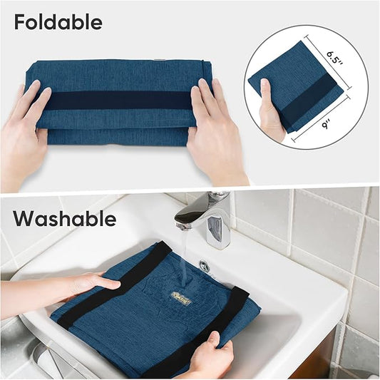 BALEINE Extra Large Storage Tote with Zippers & Carrying Handles, Heavy-Duty Oxford Fabric Moving Bags for Laundry, Space Saving, Storage, 2-Pack, Denim Blue