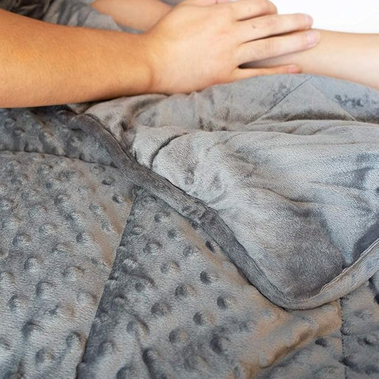 ALANSMA Reversible Weighted Blanket for All Season, Luxury Velvet, Warm and Cool, Adult 7Lb Grey Weighted Blanket, Enjoy Sleeping Anywhere(Grey,40"x60" 7lbs)