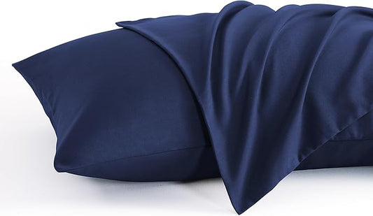 NTBAY King Pillow Cases Set of 2, 2 Pack Brushed Microfiber 20x36 Pillow Cases, Soft, Wrinkle, Fade, Stain Resistant Navy Blue Pillow Cases with Envelope Closure, 20x36 Inches, Navy Blue