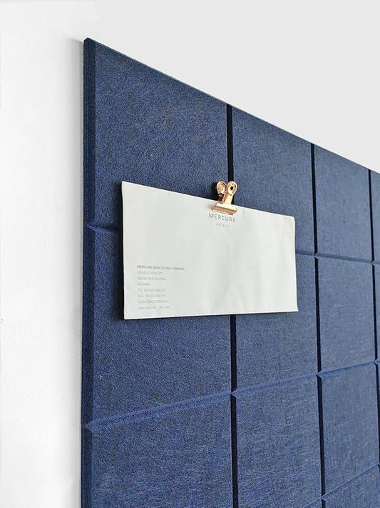 Cork Board 24 x36 Alternative - 6 Pack Felt Wall Tiles with Safe Removable Adhesive Tabs, Cork Boards for Walls Cork Board for Home Office Pin Board Tack Board - Dark Blue