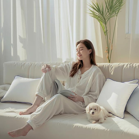 18x18 Pillow Inserts Set of 2, Hypoallergenic Soft Machine Washable Fluffy Virgin Microfiber Premium Throw Pillow Stuffer, Christmas Decorative Cushion for Bed, Couch, Sofa - White