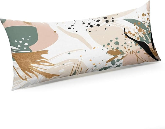Microfiber Body Pillow Cover with Hidden Zipper,Comfortable Fabric,Floral Print Pattern Body Pillow Case,Lightweight and Breathable,The Size is 20 "X 54"(Flower-17)