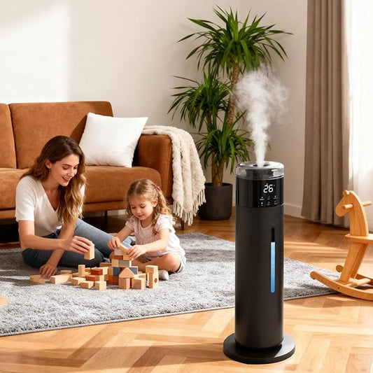 Large Humidifier for Bedroom, 8L/2.1Gal Ultrasonic Cool Mist, Remote control,Easy Clean with 350ML/H Large Mist Speed, Suitable for Kids Room Plant Yoga Study Room Office (Black)