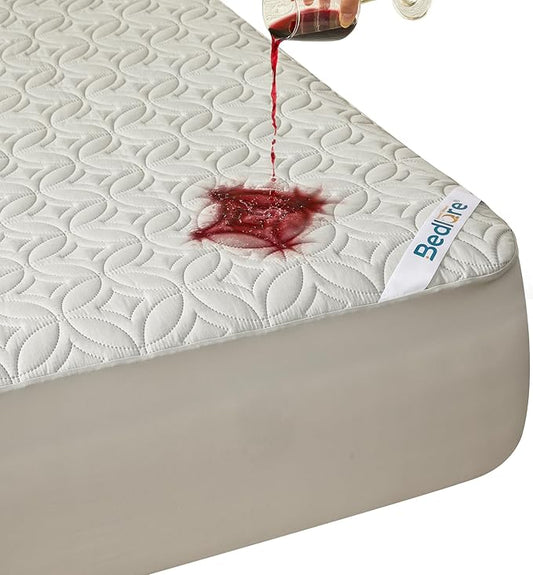 BEDLORE Waterproof Mattress Protector, Full Size Mattress Pad with Deep Pocket 6"-15" Depth, Soft Dirt-Proof Double Bed Mattress Cover for Bedroom, College Dorm, Hotel (Light Gray)