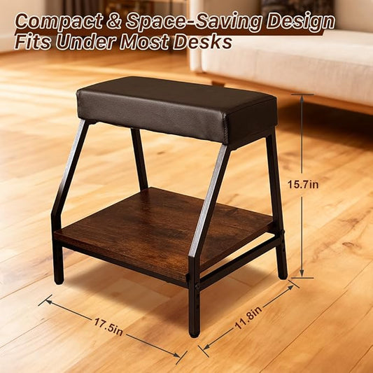 Double Step Under Desk Footrest - 15.7" H Ergonomic Adjustable Foot Stool for Office, Relieves Lower Back & Hip Pressure, Comfortabl Home Office Desk Computer Foot Rest