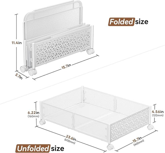 Under Bed Storage, Under the Bed Storage Containers with Wheels, Under Bed Shoe Storage Organizer Drawer for Bedroom Clothes Shoes Blankets -2Pack