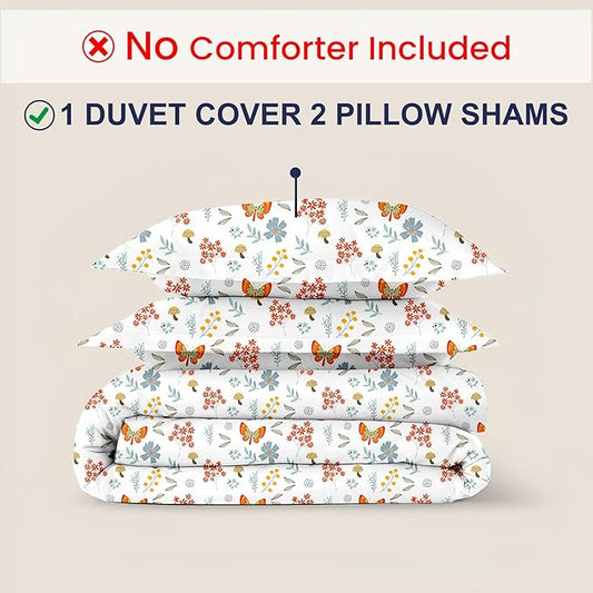 Kotton Culture 3 Pc Twin Size Duvet Cover Set- 100% Egyptian Cotton Sateen 600 TC Ultra Soft Premium Durable Comforter Cover Zipper Closure & Corner Ties (Rain Forest, Twin/Twin XL 68" X 90")