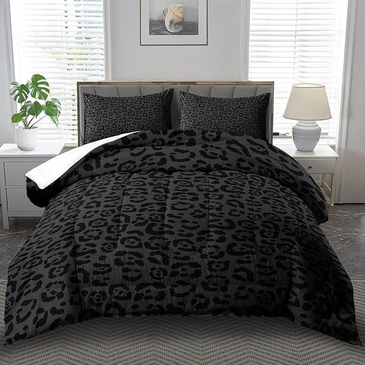 Black Cheetah Print Comforter Set Twin Girls Animal Black Leopard Print Comforter Boys African Leopard Bedding Set Twin African Cheetah Bedding Room Decor