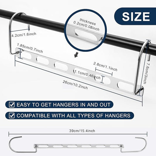 12 Pieces Space Saving Metal Collapsible Hangers for Heavy Clothes, Closet Space Savers Metal Hanger Organizer for Dorm, Room Essentials Storage