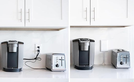 Sleek Socket Original & Patented Ultra-Thin Outlet Concealer with Cord Concealer Kit, Flat Extension Cord with Multi Outlets Power Strip, Ideal for Home Improvement, Hide Bulky and Messy Cords